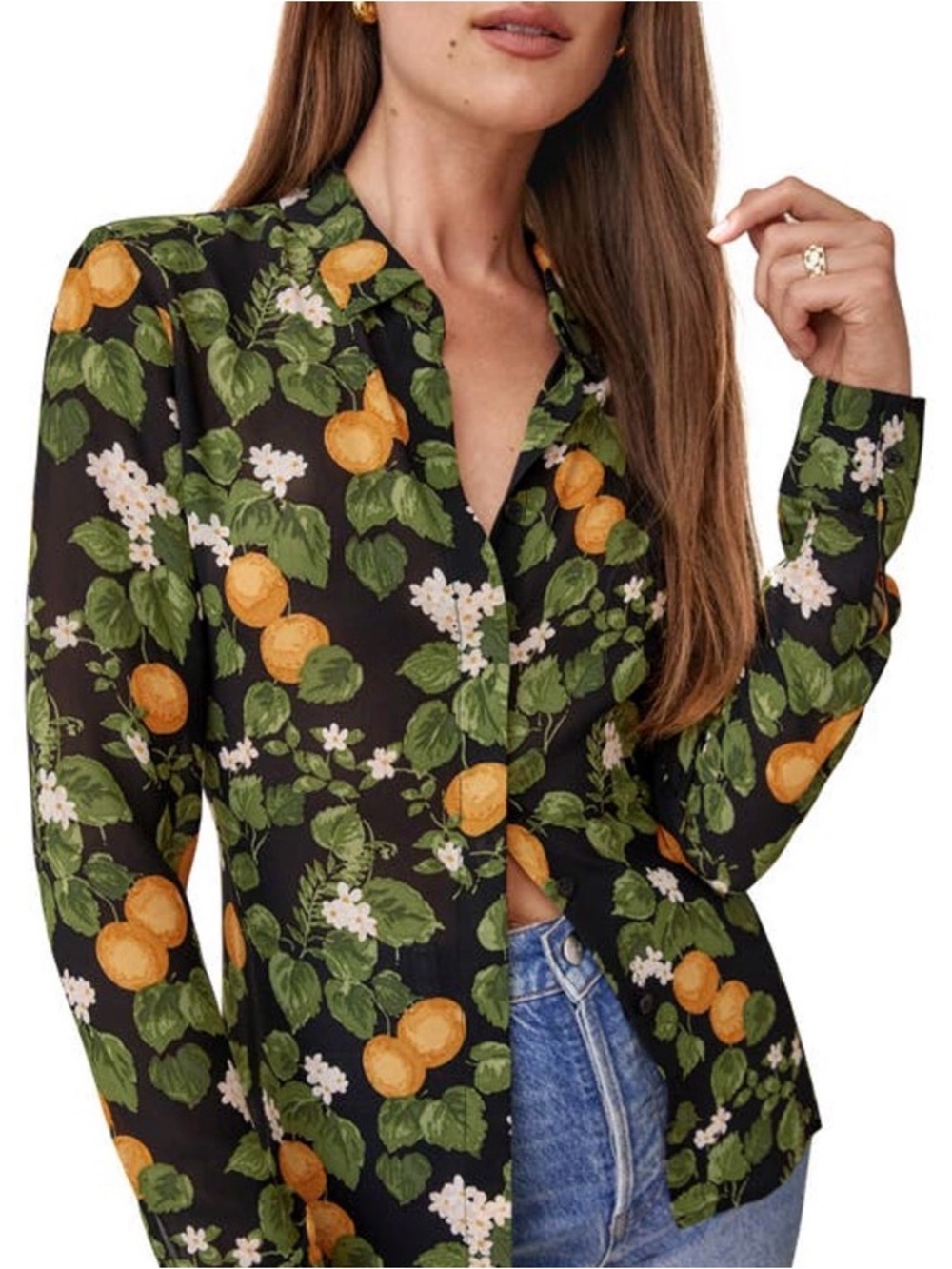 Reformation violet blouse in clementine L